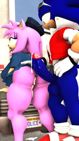 3d after_anal after_sex after_vaginal amy_rose big_breasts bluewyvern breasts busty car cop_uniform couple cum cum_in_pussy dripping_cum female handcuffs male male/female police_uniform pussy seductive_look shipping skirt sonic_(series) sonic_the_hedgehog sonic_the_hedgehog_(series)