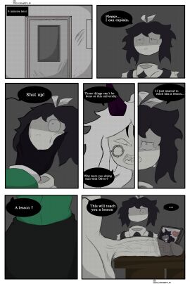 1boy 1femboy 1futa abbie_(fundamental_paper_education) comic dialogue el_godoned78_xd english_text fundamental_paper_education futa_on_male futanari intersex male miss_grace_(fundamental_paper_education) penis tagme