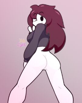 1girls bottomless fanart female female_focus female_only josee_(nekuzx) light-skinned_female light_skin mommy pussy solo solo_female solo_focus twitter_link viewed_from_below winking_at_viewer yellolight