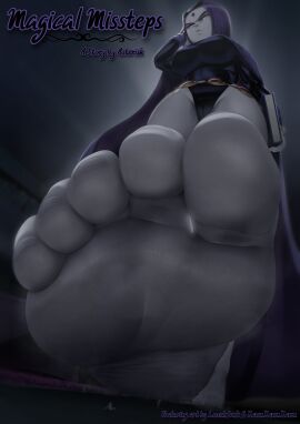 1girls 1other 2d 2d_(artwork) ambiguous_gender barefoot big_breasts breasts dc dc_comics extreme_size_difference feet female female_focus female_only foot_fetish foot_focus giantess grey-skinned_female grey_skin grey_skinned_female height_difference large_boobs large_breasts male micro micro_ambiguous no_penetration purple-haired_female purple_hair raven_(dc) ravenravenraven shrunk shrunken_male size_difference story_cover