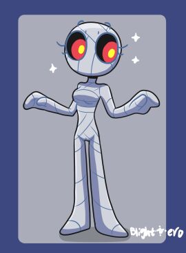 artist_name black_sclera blightstar bound breasts cameltoe eyebrows_raised eyelashes female monster monster_girl mummy mummy_(blightstar) mummy_girl mummy_wrappings no_mouth original original_character pussy red_eyes small_breasts solo sparkles standing tagme wrapped_up yellow_pupils