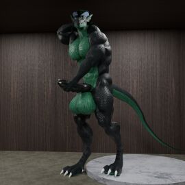 3d_(artwork) agreenfish anthro balls big_balls big_muscles big_pecs big_penis blender_(artwork) claws detailed detailed_scales digital_media_(artwork) digitigrade dragon genitals hand_on_penis hi_res huge_balls huge_cock inside looking_at_viewer male muscles muscular muscular_male mythological_creature mythological_scalie mythology nude pecs penis scales scalie solo standing