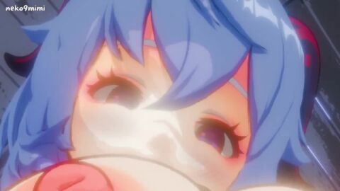 1boy 1girls aether_(genshin_impact) anal anal_sex animated balls blue_hair bouncing_breasts cow_bell dab_neko female full_nelson full_nelson_(legs_held) full_nelson_anal ganyu_(genshin_impact) geministarsign genshin_impact hoyoverse large_breasts male mihoyo moaning mp4 neko9mimi nude opennsfwsp sound tagme video