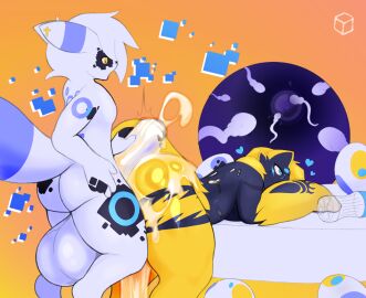 after_sex anthro ass balls beverage big_ass big_balls big_breasts big_butt big_penis black_body black_fur blue_eyes blue_nose bodily_fluids bottle bottle_cap breast_rest breasts bridge_piercing castille_baker_(zeddkatt) circle_(marking) container cross_piercing cum cum_covered_penis cum_drip cum_on_ass cum_on_butt cum_on_penis cum_on_self digital_media_(artwork) doggy_style dripping duo ear_piercing eeveelution egg erection excessive_cum excessive_genital_fluids facial_piercing felid feline female female_penetrated from_behind_position fur furniture generation_2_pokemon generation_7_pokemon genital_fluids genitals glitch hair hand_on_table hands_on_table holding_penis huge_balls huge_cock humanoid_genitalia humanoid_penis hyper hyper_balls hyper_genitalia hyper_penis impregnation internal jewelry kureto legendary_pokemon looking_pleasured male male/female mammal markings nikita_sakimoto_(zeddkatt) nintendo nose_piercing nude open_mouth ovum penetration penis piercing pokemon pokemon_(species) sex simple_background smile sperm_cell tail thick_thighs umbreon white_body white_fur yellow_body yellow_fur zeraora