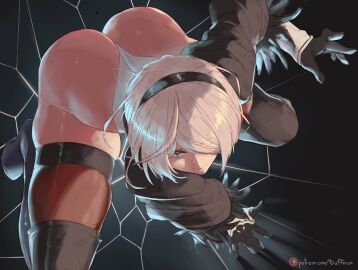 1girls 2025 2d 2d_(artwork) 2d_artwork action_pose artist_name ass big_ass big_butt boots clothed clothed_female clothes clothing color colored digital_art digital_drawing_(artwork) digital_media digital_media_(artwork) duffmox eyebrows eyelashes eyes fat_ass fat_butt female female_focus female_only gloves hair hair_covering_eye hair_over_one_eye hairband looking_away nier nier:_automata pale pale-skinned_female pale_body pale_skin pose questionable reference short_hair silver_eyes solo solo_female solo_focus squatting thigh_boots thigh_highs thighhighs thighs voluptuous voluptuous_body voluptuous_female white_hair yorha_2b