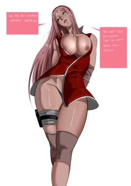 1girls absurd_res alternate_hairstyle arms_behind_back ass big_ass big_breasts blush blush_lines blushing_at_viewer boruto:_naruto_next_generations breasts cameltoe china_dress chinese_clothes cleavage cleavage_cutout curvaceous curvaceous_ass curvaceous_body curvaceous_female curvaceous_figure curvaceous_hips curvaceous_thighs curvy curvy_body curvy_female curvy_figure curvy_hips curvy_thighs dabumart dress_pull elbow_pads english_text erect_nipples female female_focus female_only forehead_gem forehead_jewel forehead_mark green_eyes high_resolution highres knee_pads large_ass looking_at_viewer mature mature_female medium_breasts naruto naruto:_the_last naruto_(series) nipples no_bra pink_hair pinup puffy_areola puffy_nipples pulled_by_self pussy sakura_haruno simple_background smirk smirking solo solo_female solo_focus speech_bubble sweat sweatdrop sweaty sweaty_breasts tagme text thick thick_ass thick_butt thick_hips thick_legs thick_thighs thigh_gap thighs toned toned_female topless unbuttoned uncensored undressing very_long_hair voluptuous voluptuous_female waifu white_background