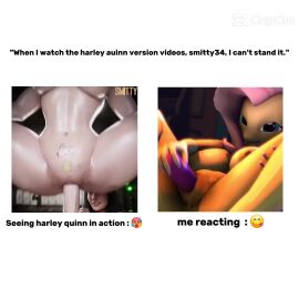 best_girl blackjr dc fluttershy_(mlp) harley_quinn harley_quinn_(classic) injustice_2 masturbation meme my_little_pony sex smitty34 tagme video wonder_woman wonder_woman_(injustice)