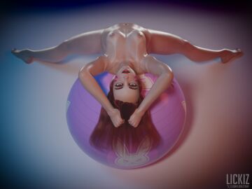 alexavlewd ball blender_(software) blender_cycles blizzard_entertainment breasts brown_hair d.va eyebrows eyelashes eyes fair_skin female female_only girl girl_only gym_ball hana_song laying laying_on_ball leaning_back leaning_backward lickiz looking_at_viewer nipple_piercing nipples overwatch overwatch_2 pale-skinned_female pale_skin particle_hair posing seductive seductive_look smile smiling smiling_at_viewer smirk smirking stretching tagme