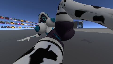 blue_nipples cow_legwear cow_print female naked naked_female nude nude_female pussy vrchat white_body