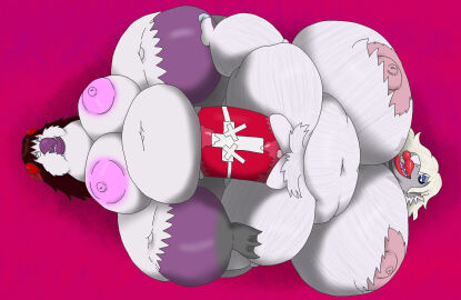 alythewolfcat amateur_artist anthro aphrodite_(madampman) areola bad_anatomy big_areola big_breasts bodily_fluids breasts cross dildo double_dildo duo female female/female generation_5_pokemon genital_fluids hair hair_over_eye heart_symbol hi_res huge_areola huge_breasts hyper hyper_breasts legendary_pokemon lips morbidly_obese nintendo nipples obese overweight overweight_female penetration pokemon pokemon_(species) pussy reshiram sex_toy swanna thick_lips vaginal_fluids vaginal_penetration wide_hips