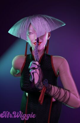 a.k.i. capcom digitalhell female female_focus female_only light-skinned_female light_skin makeup pale-skinned_female pale_skin pinup pinup_pose street_fighter street_fighter_6 tagme white_hair