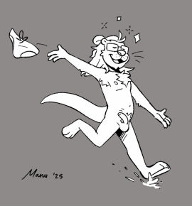 1boy anthro balls fudatsu furry glasses male nude penis tagme undressing