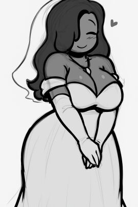 ass big_ass big_breasts big_butt black breasts bride candle_(ii) curly_hair curvaceous curvy curvy_female curvy_hips curvy_thighs dark-skinned_female dark_hair dark_skin female gloves inanimate_insanity inanimate_insanity_invitational necklace object_show object_shows shoulder_cutout wedding wedding_dress