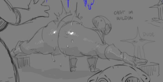 1girls ass big_ass deltarune evilpenislair female high_heels huge_ass male penis queen_(deltarune) sketch solo sweaty tagme twerking