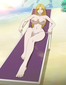 1girls beach big_breasts blonde_hair breasts desingahv european_mythology female goddess hel_(smite) hi-rez_studios huge_breasts light-skinned_female light_skin mythology norse_mythology nude smite solo wide_hips