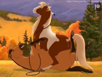 animal_genitalia animal_penis animal_pussy anus blonde_hair canon_couple cowgirl_position dreamworks duo equid equine equine_anus equine_genitalia equine_penis equine_pussy erection female fenn.perrox feral feral_on_feral feral_penetrated feral_penetrating feral_penetrating_feral from_front_position genitals hair hooves horse intraspecies lasso legs_up lying male male/female mammal mean nature on_back on_bottom on_top outside penetration penile penile_penetration penis penis_in_pussy plant puffy_anus pussy rain_(cimarron) sex smile spirit:_stallion_of_the_cimarron spirit_(cimarron) tree vaginal_penetration