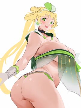 adult_girl aged_down ass big_ass breasts female grdrawww green_clothing rowkiba verina_(wuthering_waves) wuthering_waves