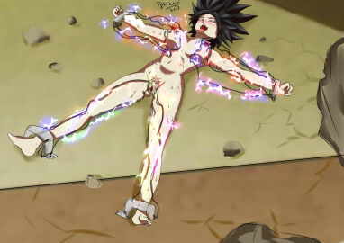 1girls armpits black_hair blonde_hair caulifla clitoral_stimulation clitoris collage dragon_ball dragon_ball_super electric electric_shock electricity electro electrodes electrostimulation erect_nipples exposed_pussy female female_ejaculation forced_ejaculation forced_orgasm happy_sex looking_pleasured muscles muscular muscular_female nipple_stimulation nipples nude nude_female orgasm pleasure_face pleasured pubic_hair pussy restrained restrained_arms restrained_legs restraints shock shocked shocking sparks spasming spasms super_saiyan takebuchi tournament_of_power twitching wires