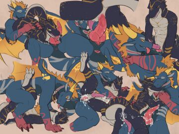 absurd_res after_sex anal anthro biskierisky bodily_fluids cum cum_inside dragon duo genital_fluids genitals hi_res hybrid knot kobold licking male male/male male_penetrated male_penetrating mythological_creature mythological_scalie mythology oral penetration penile penis penis_lick reptile rimming scalie sex snake sneky tongue