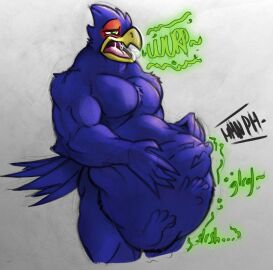 bird blue_body blue_feathers burping digestion digestion_noises falco_lombardi gay ivore male star_fox tagme vore