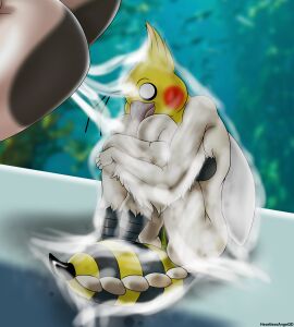 absurd_res ambiguous_fluids antennae_(anatomy) anthro anus aquarium arthropod arthropod_abdomen ass avian beak bee bird blurred_background cockatiel cockatoo crossed_arms curled_up dildo dildo_sitting dildo_sitting_reveal duo feathers female fetal_pose genitals ginevra_the_whale_storm heartlessangel3d hi_res hybrid hymenopteran insect_wings insects parrot penetration phoebe_the_queen_birbee sex_toy sitting solo_focus vivarium vore vulva white_eyes wings yellow_anus yellow_body yellow_feathers yellow_vulva