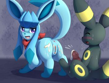 2021 3_toes anus ass ass_up bandana big_penis black_body blue_body blush blush_lines bodily_fluids clitoris closed_eyes cum cum_on_ass cum_on_butt cum_on_penis cumshot digital_media_(artwork) disappointed duo eeveelution ejaculation erection eyebrows eyelashes fangs feet female feral friendlyfeesh generation_2_pokemon generation_4_pokemon genital_fluids genitals glaceon hi_res kerchief lady_jane_(friendlyfeesh) looking_at_another looking_at_partner looking_back looking_back_at_another looking_back_at_partner looking_pleasured male male/female markings mostly_nude_female multicolored_body narrowed_eyes nintendo nude open_mouth orgasm orgasm_face penile penis pink_inner_pussy pokemon pokemon_(species) premature_cumshot premature_ejaculation premature_orgasm purple_eyes pussy quadruped raised_tail red_bandanna red_kerchief shaded simple_background sitting standing striped_ears stripes sweat tail teeth three-quarter_view toes tongue two-tone_body umbreon vein veiny_penis yellow_markings yellow_stripes