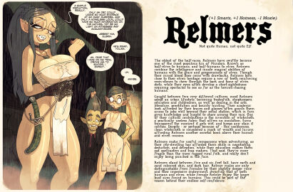 1boy 1girls almost_naked arrogant ass barely_clothed belt belts big_ass big_breasts big_penis black_hair blood_drip blue_hair breasts choker collar dagger dark_blue_hair decapitated_head dialogue earring earrings elf elf_ears english english_text fantasy female femboy freckles glasses half_elf hung hung_femboy jack_cayless long_hair male nipples_visible_through_clothing no_bra no_panties penis piercing piercings practically_nude pussy pussy_peek raining rapscallion rapscallion_art rapscallion_games relmer revealing revealing_clothes see-through_clothing skimpy skimpy_clothes smug speech_bubble text thick_thighs ttrpg vice_&_violence wet_clothes wide_hips