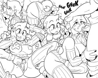 female line_art lucia_(scott_malin) male nipple_pasties oral_sex original original_character penis pussy scott_malin tagme vaginal_sex