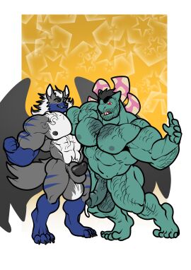 anthro balls beard big_balls big_penis body_hair canine canine_penis chest_hair claws cock cum dick flaccid furry gay genital_growth green_body grey_body growth hair homosexual hyper hyper_balls hyper_penis knot male male/male male_only mane muscle_growth muscles muscular muscular_male pec_vore pecs pectoral_vore penis penis_growth pokemon pokemon_(species) pubes pubic_hair semen sequence stripes stubble tail testicles trencalos tusks vein veiny_penis venusaur vore wings wolf