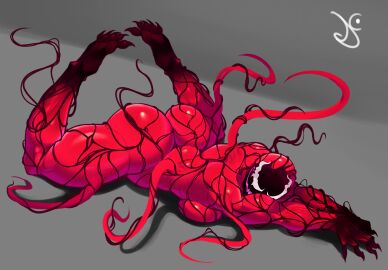 1girls absurd_res alien alien_humanoid ass big_ass big_breasts big_butt bodily_fluids breasts carnage_(marvel) claws dustyjcircus empty_eyes fangs female genitals hi_res humanoid marvel marvel_comics monster muscular muscular_female nude open_mouth open_smile red_body rule_63 she-carnage simple_background smile solo spider-man_(series) symbiote teeth thick_thighs white_eyes