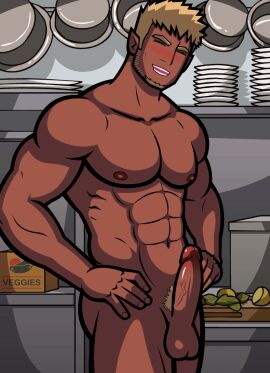 2d 2d_animation animated balls bara beard big_balls big_penis blonde_hair cum dark-skinned_male dark_skin erection genital_fluids humbug humbug_(artist) humbuged humplex male male_nipples male_only male_pubic_hair monthly_manful muscular muscular_male nipples nude orgasm penis pubic_hair pulsating_cumshot yaoi