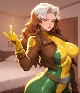 ai_generated big_ass big_breasts eteeming female female_only marvel marvel_rivals rogue_(marvel_rivals) rogue_(x-men) thick_thighs voluptuous