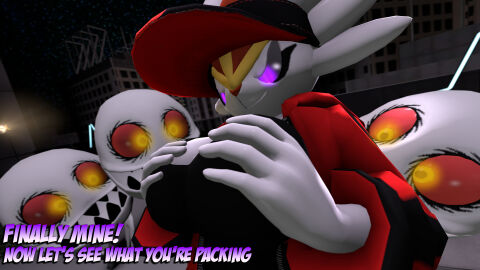 3d 3d_(artwork) 4k big_breasts big_butt bra breasts bunny bunny_girl carla_(jasper) cinderace city city_background cityscape cleavage evil_grin female female/male fit fit_female furchev ghost glowing_eyes grabbing_own_breast gym_shorts hat image_set jacket kabalmystic_(style) male male/female moon night night_sky nighttime oc pokemon pokemon_(species) possessed purple_eyes rooftop sfm shorts source_filmmaker squeezing_breast squeezing_breasts tight_bra white_fur