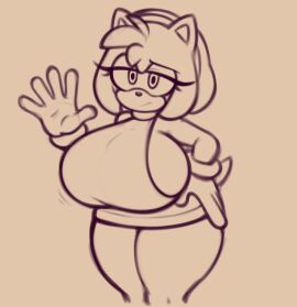 2d 2d_artwork amy_rose ass big_ass big_breasts bracelet breasts casual casual_nudity clothed cocomaniadx diadem dress eyelashes female female_only half-closed_eyes hedgehog hedgehog_humanoid huge_ass huge_breasts huge_butt huge_hips humongous_breasts hyper_breasts large_breasts monochrome no_bra sega sideboob smile sonic_(series) sonic_the_hedgehog_(series) stunnerpony thick_ass thick_hips thick_legs thick_thighs