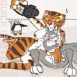 2024 3_toes 4_toes abs accessories_only accessory anthro areola bear black_areola black_body black_claws black_eyes black_fur black_nipples black_nose black_stripes blush bodily_fluids bottomwear breasts brown_body brown_bottomwear brown_claws brown_clothing brown_eyes brown_fur brown_stripes camera canid canine canis cheek_tuft claws clothed clothing corsac_fox dark_body dark_claws dark_fur dark_nipples dark_nose dark_stripes digital_drawing_(artwork) digital_media_(artwork) digital_painting_(artwork) door dreamworks english_text erection erection_under_clothing eyebrows eyelashes facial_tuft feet felid feline female female/female finger_fuck fingering fingers fluffy fluffy_ears fluffy_tail footwear fox fur fur_markings genital_fluids genitals giant_panda grey_body grey_fur group hi_res highlights_(coloring) holding_arm holding_object inner_ear_fluff kung_fu_panda kung_fu_panda_4 light_body light_fur long_tail looking_aside male mammal markings master_po_ping master_tigress medium_breasts multicolored_body multicolored_fur muscular muscular_anthro neck_tuft nipples nude orange_body orange_fur overweight overweight_anthro overweight_male pantherine partially_clothed pawpads paws penetration photo photographer photographing photography po prick_ears pussy red_eyes sex shaded shoes short_ears signature simple_background simple_coloring simple_eyes simple_shading size_difference small_ears snout soles sound_effects spread_legs spreading striped_body striped_fur striped_markings striped_tail stripes sweat sweatdrop sweet.lemons tail tail_markings tan_background tan_bottomwear tan_clothing text thick_thighs tiger toes trio true_fox tuft two-tone_body two-tone_fur two-tone_tail universal_studios vaginal_fluids vaginal_penetration walk-in wet whisker_spots whiskers white_body white_fur wide_hips yellow_eyes zhen zhen_(kung_fu_panda)