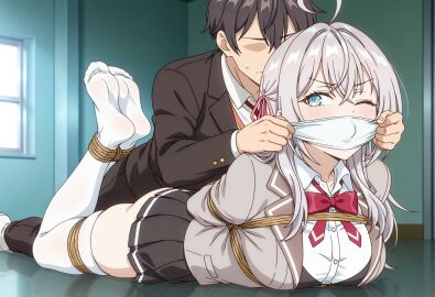 alisa_mikhailovna_kujou blush bondage tied_up tokidoki_bosotto_russian_de_dereru_tonari_no_alya-san