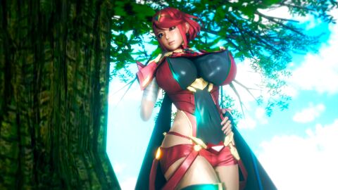 3d breasts female fully_clothed honey_select large_breasts pyra river_rock xenoblade_(series) xenoblade_chronicles_2