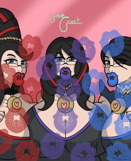 2d 3girls bayonetta bayonetta_(character) bayonetta_2 bayonetta_3 beehive_hairdo big_breasts big_lips black_hair blue_kiss_mark blue_lips blue_lipstick blue_lipstick_mark breasts buchukisu clothed clothed_female commission drill_hair female female_focus female_only glasses guavagrunt huge_breasts huge_lips kiss_mark kissing lips lipstick lipstick_mark long_hair mature mature_female milf multiple_females multiple_girls necklace nipple_bulge nipples_visible_through_clothing pov pov_kiss purple_kiss_mark purple_lips purple_lipstick purple_lipstick_mark rainbow_party red_kiss_mark red_lips red_lipstick red_lipstick_mark seductive seductive_look sega short_hair simple_background twintails video_games