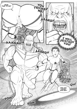 gay male marvel marvel_cinematic_universe marvel_comics monster_cock moonkun penis peter_parker spider-man spider-man_(series) spider-man_(tom_holland) thanos tom_holland yaoi