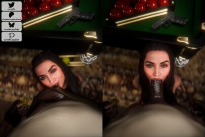 1boy 1girls 3d 3d_(artwork) actress ana_de_armas ballerina_(film) ballerina_(john_wick) black_hair blowjob call_of_duty call_of_duty_black_ops_6 celebrity currysfm dark-skinned_male dark_hair dark_skin erection eve_macarro fellatio female interracial john_wick_(series) long_hair male penis prostitution real_person sex straight tagme teasing teasing_viewer uncensored