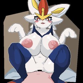 animated anthro areola biped blush bouncing_breasts breasts buckteeth censor_bar cinderace duo erection female female_anthro female_penetrated fur generation_8_pokemon genitals human human_on_anthro interspecies larger_female low_res male male/female male_human male_penetrating male_penetrating_female mammal multicolored_body nintendo nipples penetration penile penile_penetration penis pokemon pokemon_(species) pokephilia pussy red_body sex size_difference sky_necko smaller_male smile teeth vaginal_penetration vulva white_body white_fur yellow_body