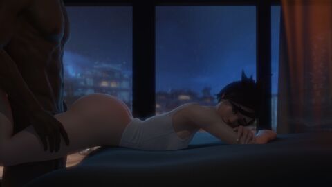 1boy 1girls 3d 3d_model 3d_render abs ass ass_focus balls bed bed_sheet bedding bedroom bedroom_background bedroom_eyes bedroom_setting bedroom_sex bedsheets belly_button big_ass big_balls black_penis bottomless_female british british_female brown-eyed_female brown-haired_female brown_eyes brown_hair city city_background cityscape crop_top dark-skinned_male dark_skin eyelashes eyeliner fat_ass female female_focus female_penetrated from_behind from_behind_position grabbing grabbing_thigh grabbing_thighs half-dressed half_naked half_naked_female half_nude half_nude_female holding_thigh holding_thighs interracial looking_at_viewer male male/female male_penetrating male_penetrating_female mslewd mslewd_(artist) muscles muscular muscular_male naked naked_male night night_sky night_time nighttime nude nude_male on_bed overwatch penetration penetration_from_behind penis short_hair standing_sex tank_top tank_top_only thigh thigh_grab thighs thighs_grab tracer white_tank_top white_top white_topwear window window_light window_shade