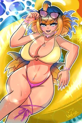big_ass big_breasts big_butt big_thighs big_titties bikini breasts clothing curvaceous curvaceous_female curvaceous_figure curvy curvy_figure curvy_hips female female_focus female_only long_hair original original_character vacachikita