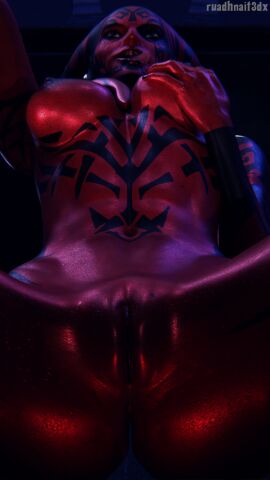 1girls 3d between_breasts breasts close-up darth_talon evil_grin evil_smile female female_only force_choke from_below full_body_tattoo glistening glistening_body holding holding_breast holding_own_breast large_breasts lekku lekku_between_breasts nipples nude nude_female pussy red_skin ruadhnait3dx self_upload sith sith_eyes sitting sitting_on_throne smirk solo solo_female space_station squatting star_wars tattoed_arms tattoo tattooed_arm throne throne_room tongue tongue_out twi'lek viewed_from_below watermark