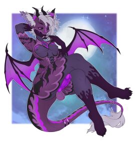 anthro bat caybito demon facial_piercing femboy genital_piercing genitals hi_res male male_only mammal multiple_piercings nipple_piercing nipples nose_piercing nude nude_anthro nude_male penis penis_piercing piercing solo teasing teasing_viewer yokaikaisen
