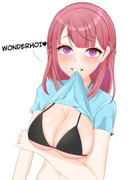 1girls absurd_res absurdres arm_under_breasts bare_arms bare_belly bare_chest bare_hands bare_midriff bare_navel bare_skin bare_torso bikini bikini_top black_bikini black_bikini_top black_string_bikini black_swimsuit black_swimwear blue_shirt blue_topwear blush blushing_at_viewer blushing_female braid braided_hair breasts cleavage crown_braid dot_nose elbows exposed exposed_arms exposed_belly exposed_midriff exposed_torso eyebrows_visible_through_hair female female_focus female_only fingers half_naked hand_on_arm hand_on_own_arm heart-shaped_pupils heart_eyes high_resolution highres kiri_yukino large_breasts light-skinned_female light_skin long_hair looking_at_viewer naked naked_female nude nude_female original original_art original_artwork original_character parted_lips purple-eyed_female purple_eyes red-haired_female red_hair shirt shirt_lift shirt_lifted_by_self shoulders simple_background slender_body slender_waist slim_female slim_waist smile smiling smiling_at_viewer solo string_bikini swimsuit swimwear thin_waist topwear upper_body white_background