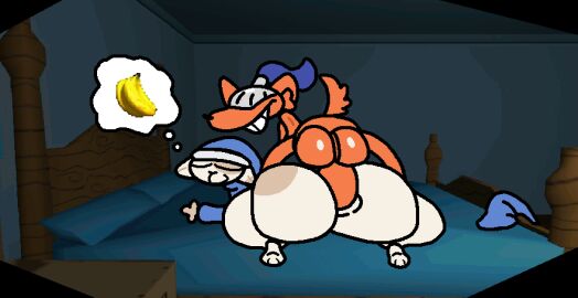 2d_animation aliasing ambiguous_gender ambiguous_penetration anal anal_sex animated anthro anus armor ass balls balls_slap banana bed bedroom big_balls big_butt big_penis blue_clothing blue_robe canid canine cleo_(nxyitn) clothing digital_media_(artwork) dream duo felid feline food fox fruit furniture genitals glistening glistening_balls glistening_genitalia headgear headgear_only helmet helmet_only huge_butt looking_at_another looking_at_partner looking_pleasured loop male male/ambiguous mammal markings multicolored_body nude nxyitn on_bed on_top orange_body penetration penis plant reynard_(nxyitn) robe screencap screencap_background seamless_loop sex slap sleeping smile spots spotted_markings tail teeth thick_thighs thought_bubble x_anus
