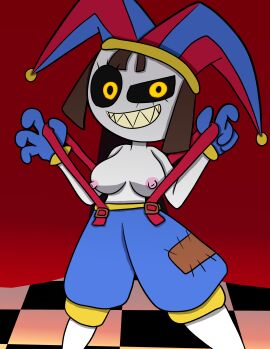 alternate_costume brainwashed breasts female glitch_productions hypnosis mind_control open_clothes pomni_(the_amazing_digital_circus) possessed possessed_pomni possession tcross the_amazing_digital_circus