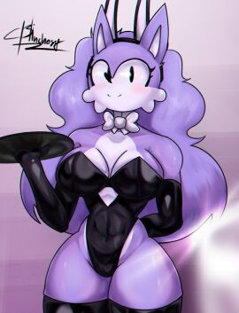 1female 1females 1girl 1girls 1woman anthro blushing_at_viewer bunny_costume bunny_ears_(cosmetic) bunny_ears_headband bunny_girl bunnysuit curly-haired_female curly_hair female female_focus female_only female_solo hedgehog hedgehog_ears hedgehog_girl hedgehog_humanoid hedgehog_nose long_hair messy messy_hair messy_hair_female purple_body purple_fur purple_hair purple_skin solo_focus tagme voluptuous_female wacky_(sonic.exe) white_bow white_bowtie woman