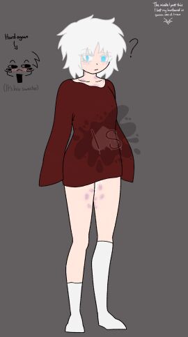 2boys 2d_(artwork) after_sex albino artist_logo artist_signature artist_upload blue_eyes cum cum_drip cum_in_pussy cum_inside cuntboy flat_colors fluffy_hair flustered gay hickey_marks imminent_sex intersex jujutsu_kaisen light-skinned_male light_skin male multiple_boys multiple_males plain_background pussy question_mark ryoumen_sukuna_(jujutsu_kaisen) satoru_gojo simple_coloring sweater_only tagme twink watermark white_hair yaoi